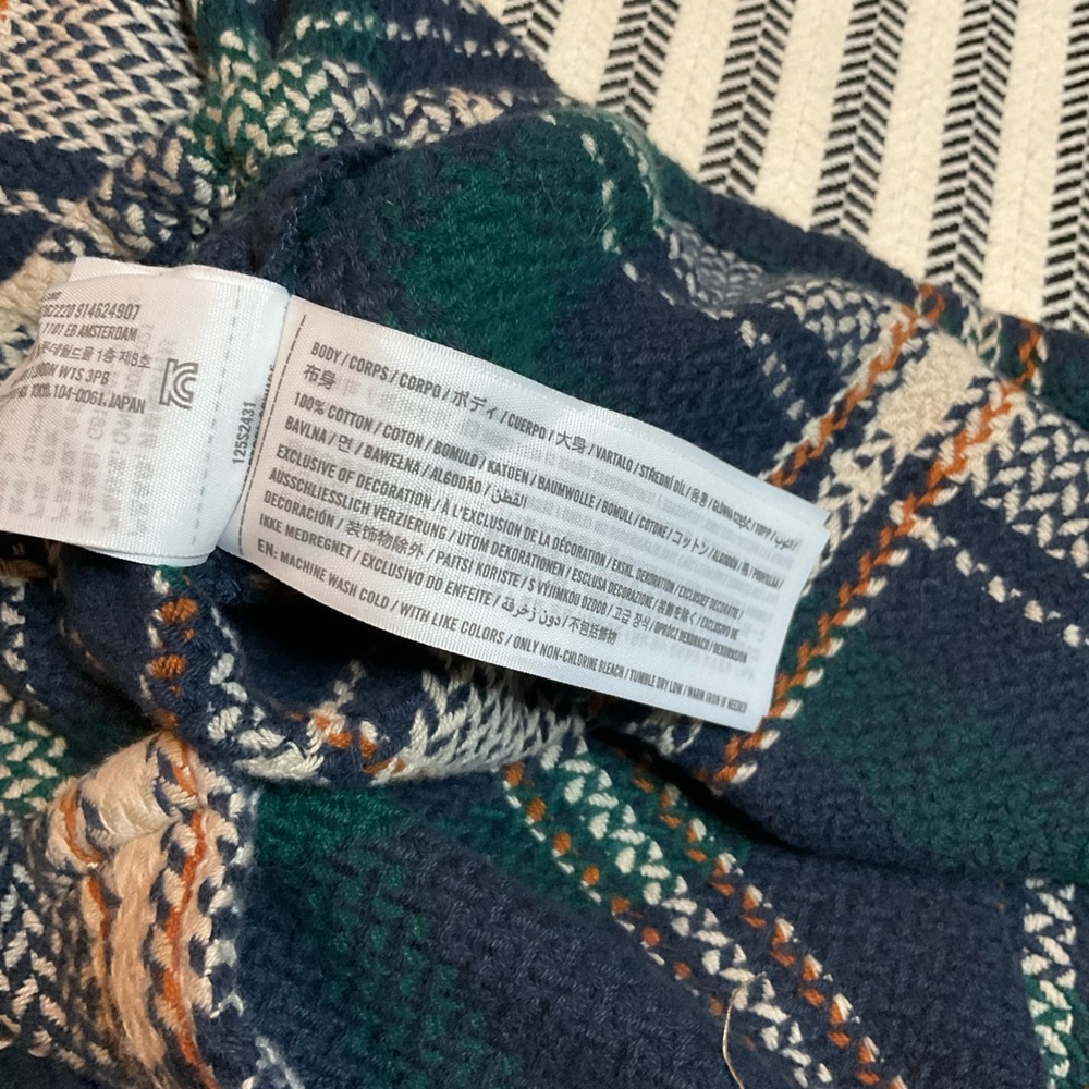 Abercrombie & Fitch Navy and Green Plaid Shirt - Picture 5 of 6